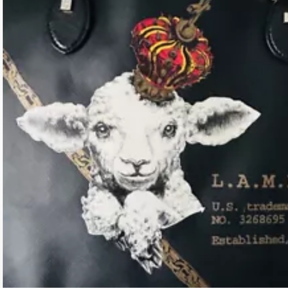 L.A.M.B. By Gwen Stefani Crown Lamb Tote Shoulder Bag Y2K Rare HTF! - Picture 4 of 16